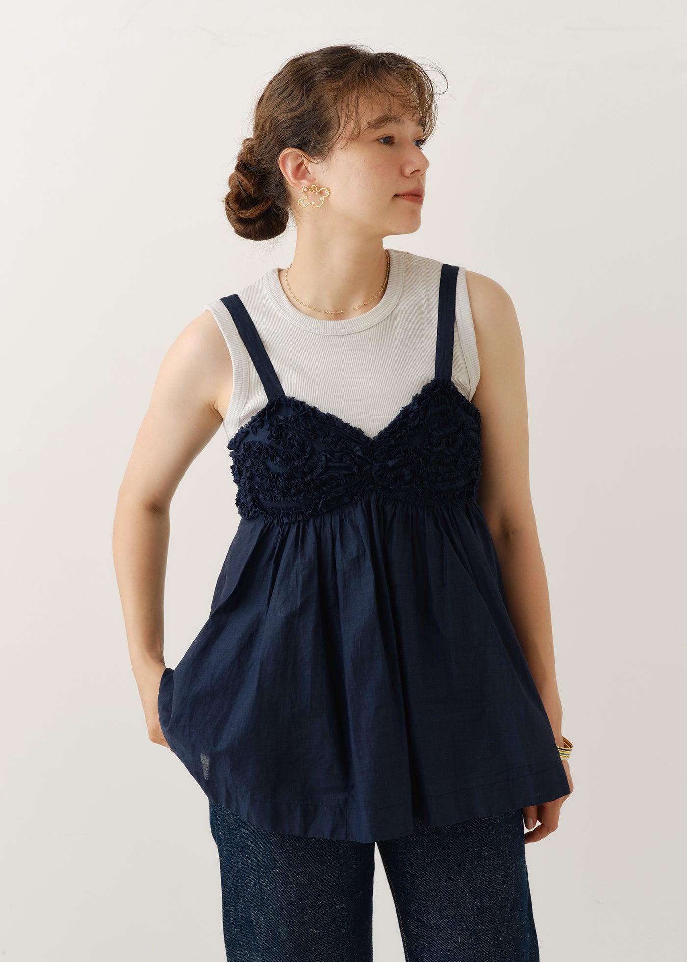 Cotton Organza Frilled Cami Top | Pasand by ne Quittez pas