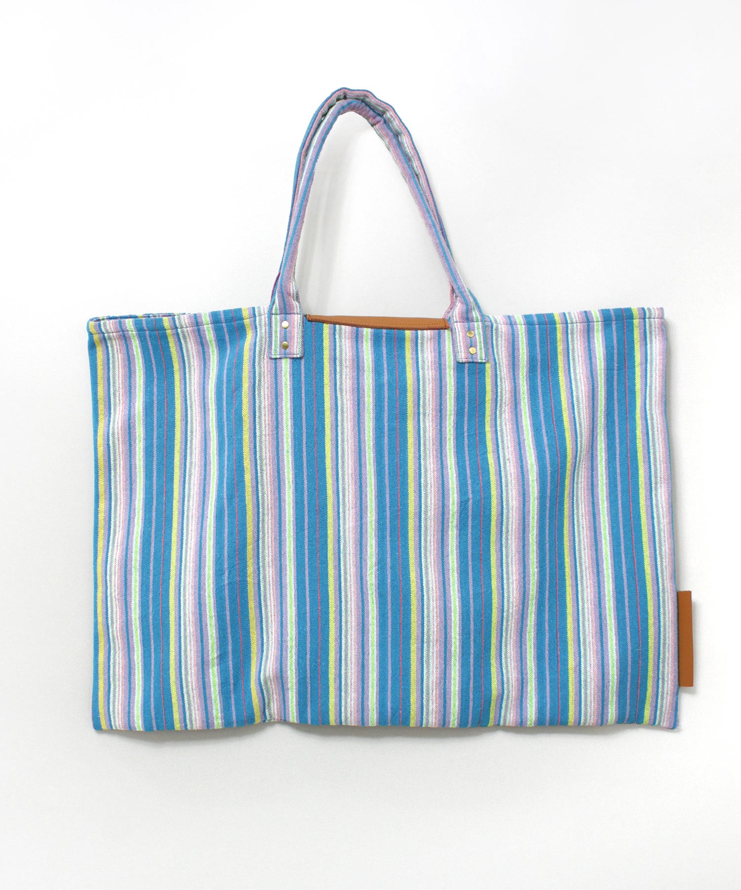 E5002 マルチストライプビッグトート(F ブルーストライプ): バッグ