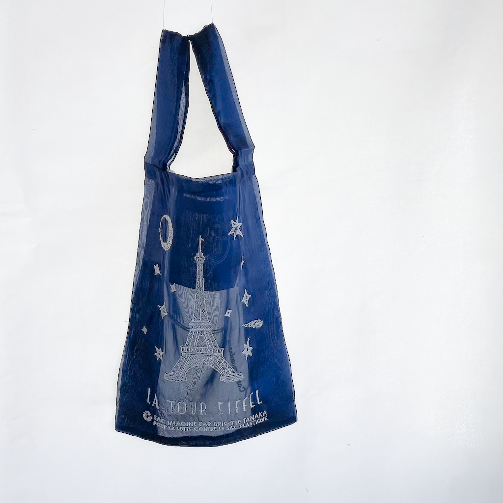 BRIGITTE TANAKA PARIS TOUR EIFFEL BLUE TWINKLE SMALL 刺繍入り