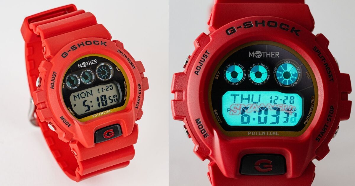 MOTHER×G-SHOCK、コラボ第2弾は鮮やかMOTHERレッドの三ツ目「6900
