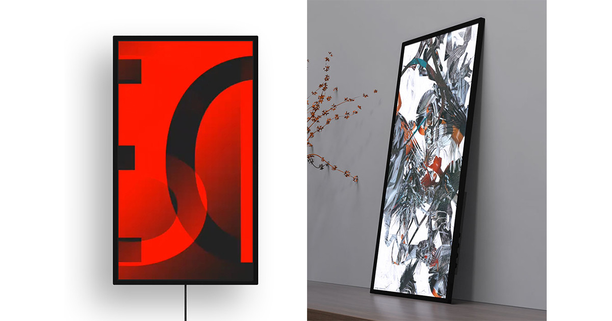 好きなデジタルアートを流せるタテ型ディスプレイ「Mono X7」 | マイ