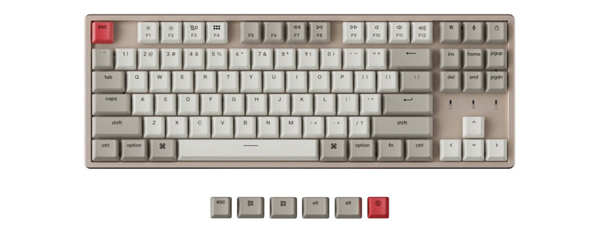 メカニカルキーボード「Keychron K8」にバックライトなしモデル