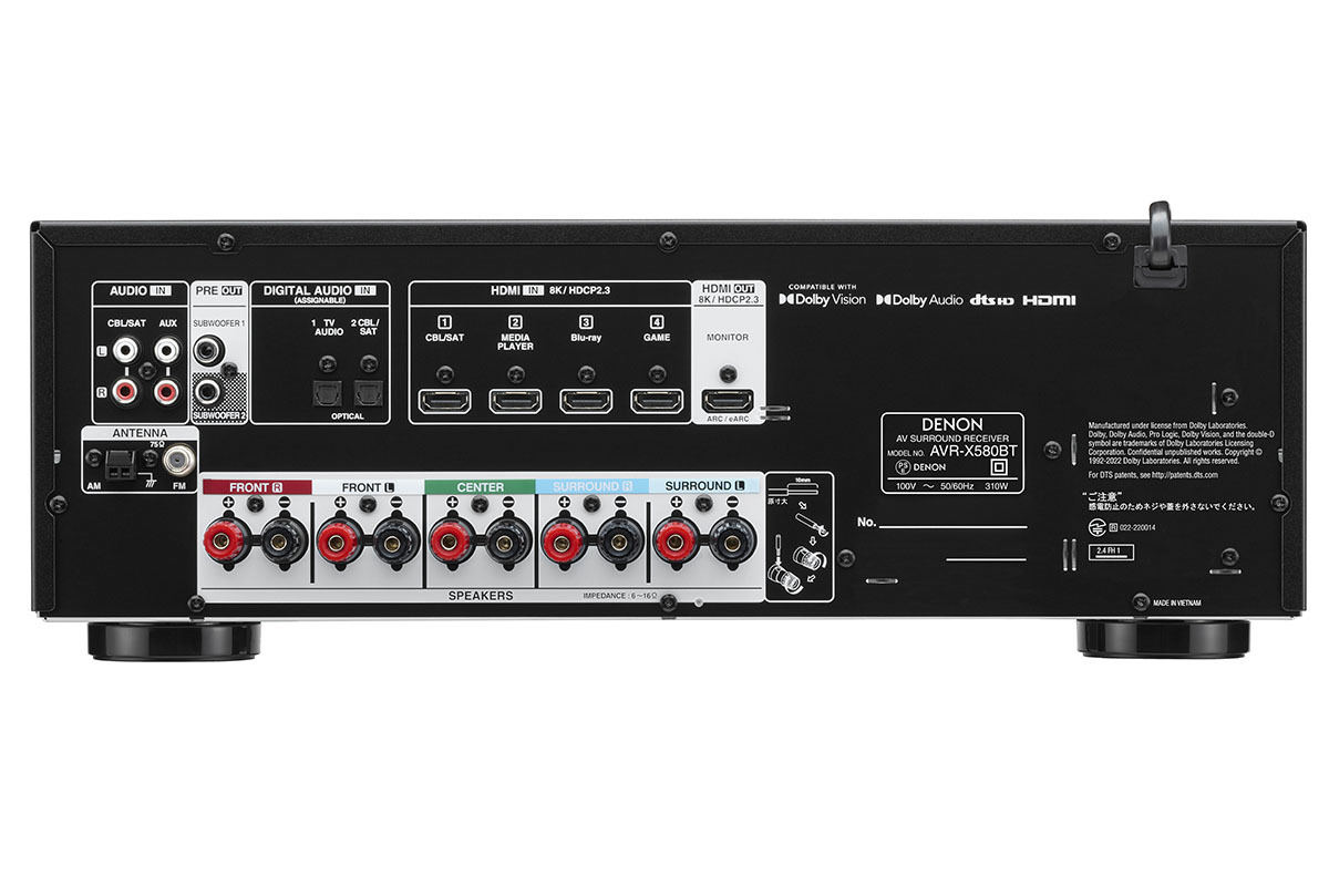 デノンAVアンプに新顔、約5.8万円の「X580BT」やHEOS搭載の上位2機種