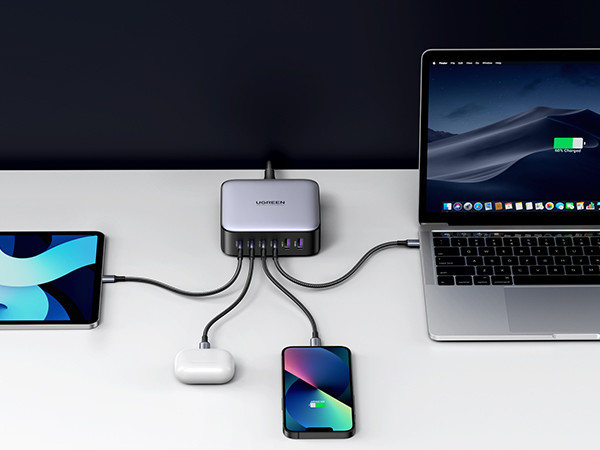 最大200W出力の6ポートUSB充電器「UGREEN Nexode 200W」 | マイナビ
