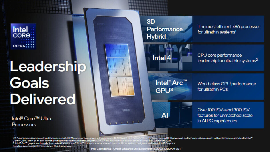 Intel Core Ultraが正式発表、最上位「Core Ultra 9」は最大5.1GHzで