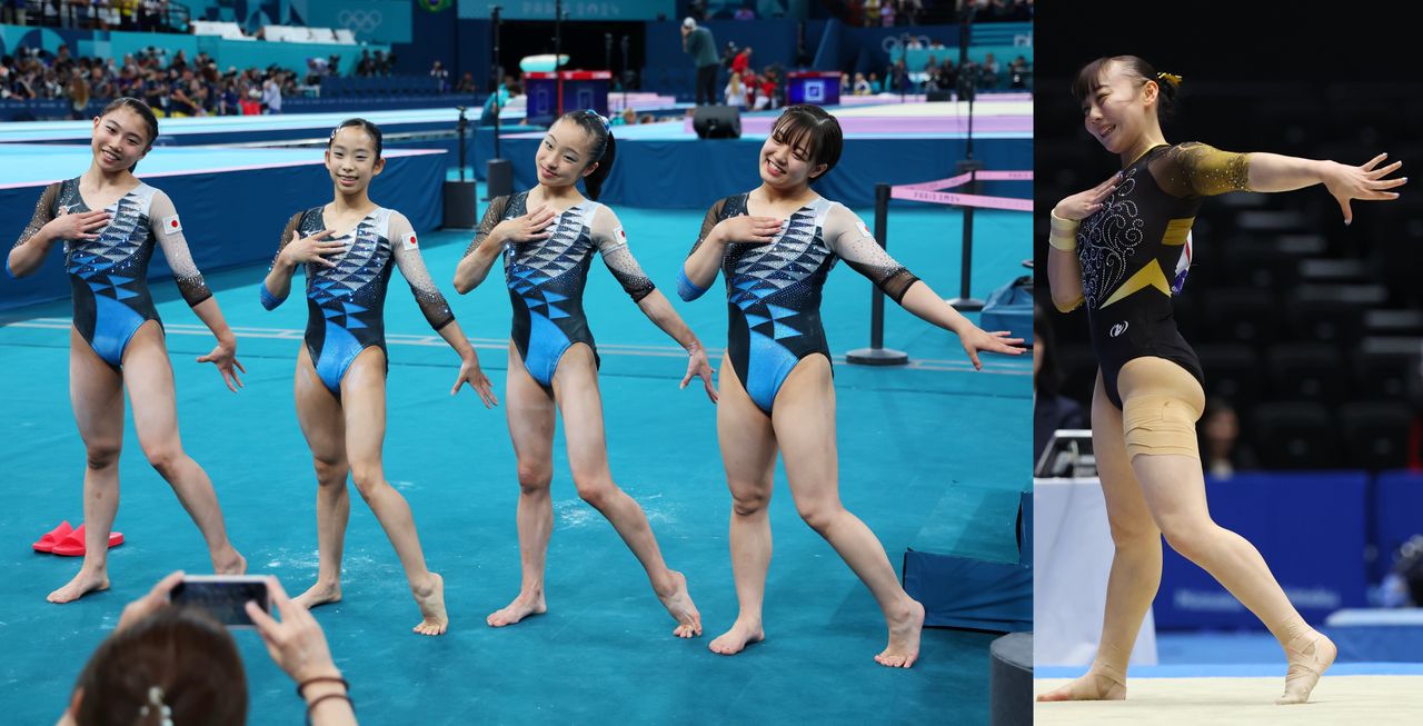 体操女子日本 チーム紹介で代表辞退した宮田笙子の演技ポーズ披露 「5