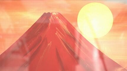 赤富士テーマに創作 女優・日本画作家のあいはら友子さんの作品展