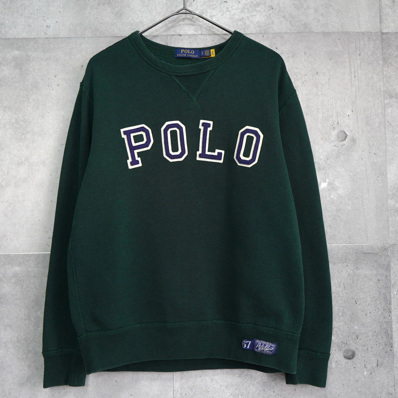 ポロ ラルフローレン カレッジロゴ スウェット ダークグリーン