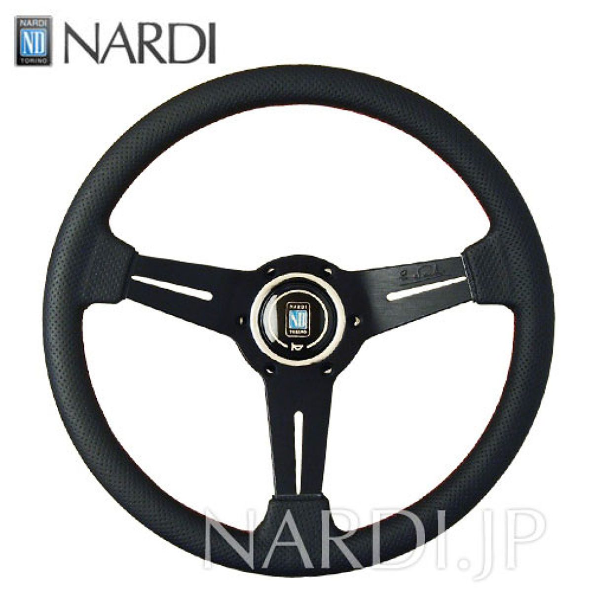 NARDI SPORTS タイプA ブラックパンチングレザー&ブラックスポーク