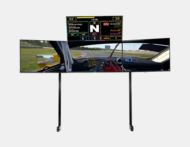 Upgrade Your Racing Setup with the Elite Quad Monitor Stand