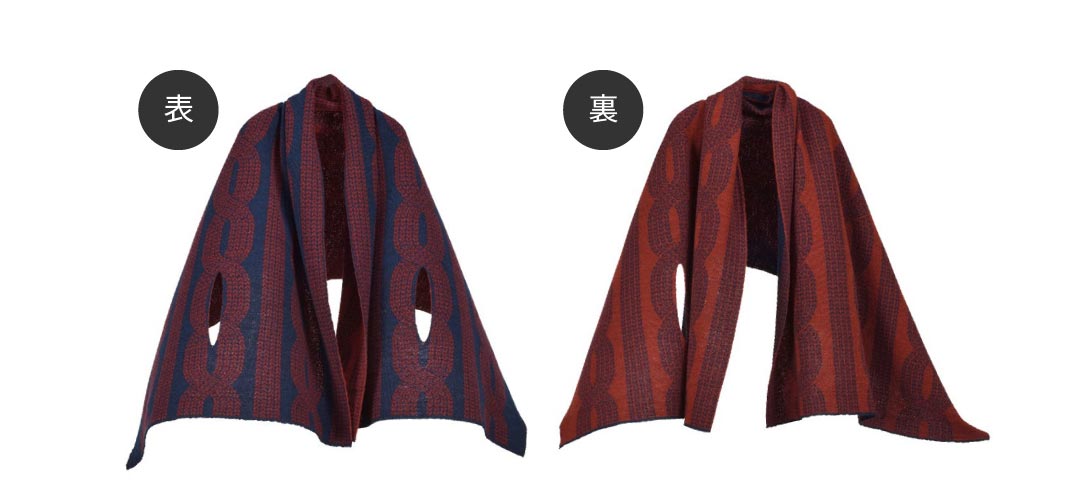 mino］nico 大きな縄柄 ウール100% [214-04-05]