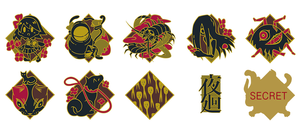 六周年記念企画」第一弾 新規描き下ろしピンバッジ | 深夜廻 ・ 夜廻