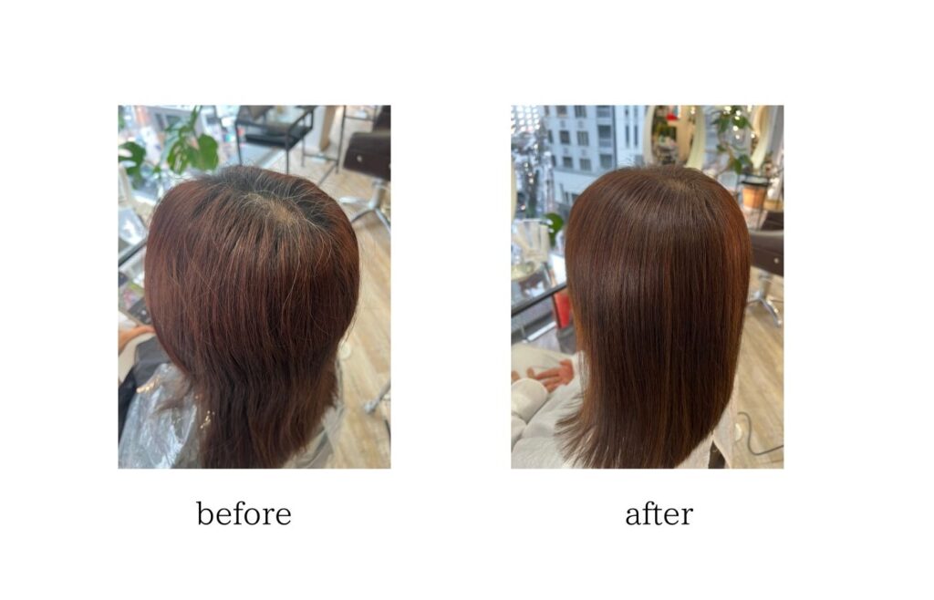 ハイライトを入れて白髪染めカラーリング：自然なぼかしで若々しい髪へ