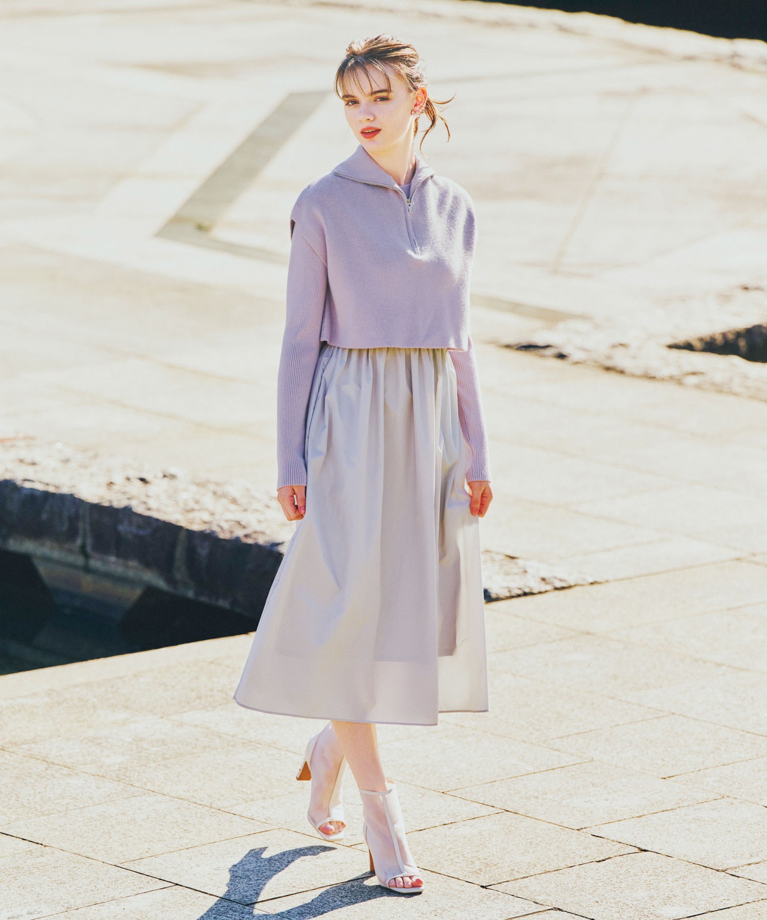 ハーフジップレイヤードドッキングワンピ | ロングワンピース | NOELA