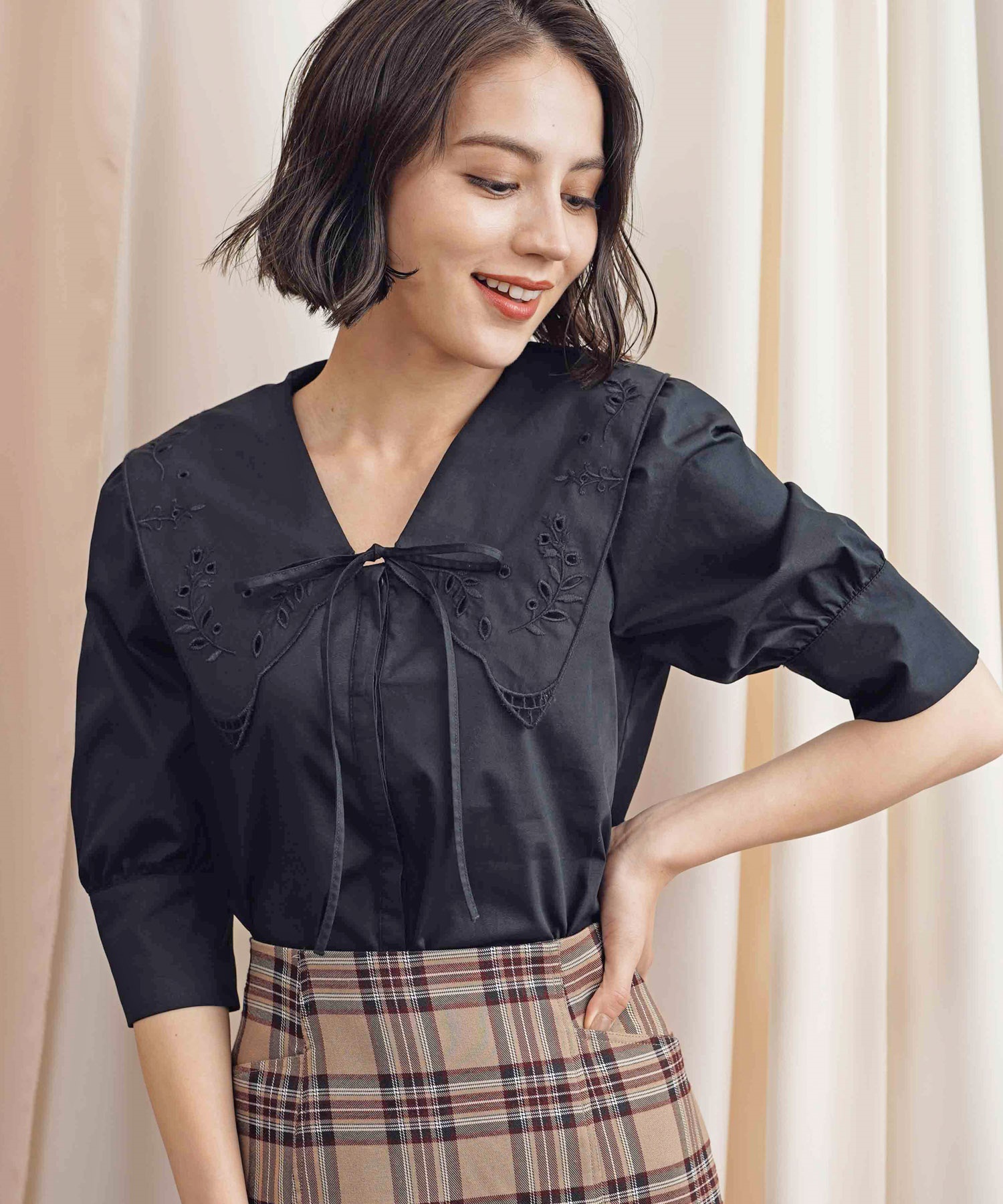 衿刺繍袖ボリュームブラウス | シャツ・ブラウス | NOELA OFFICIAL WEB