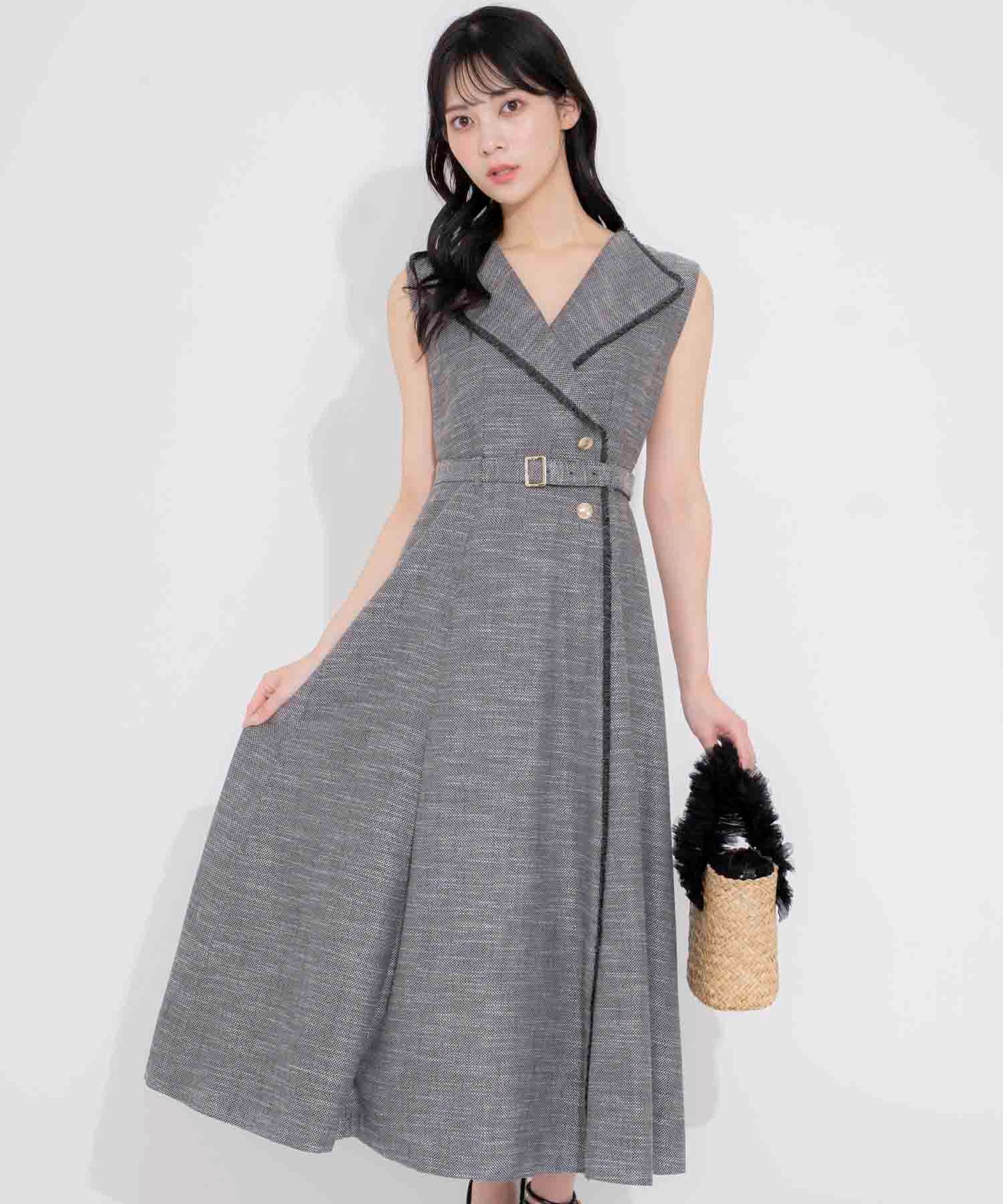 SSサイズあり】フリンジサマーツイードワンピース | ロングワンピース