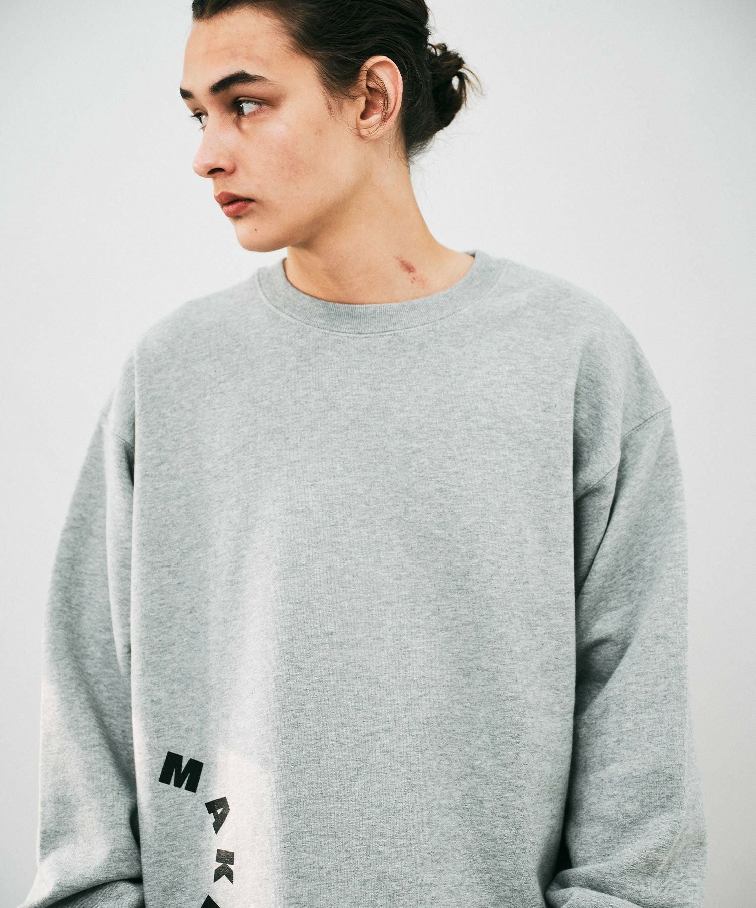 MEN】サークルロゴオーバーサイズスウェット*ミックスグレー*＜NMS1