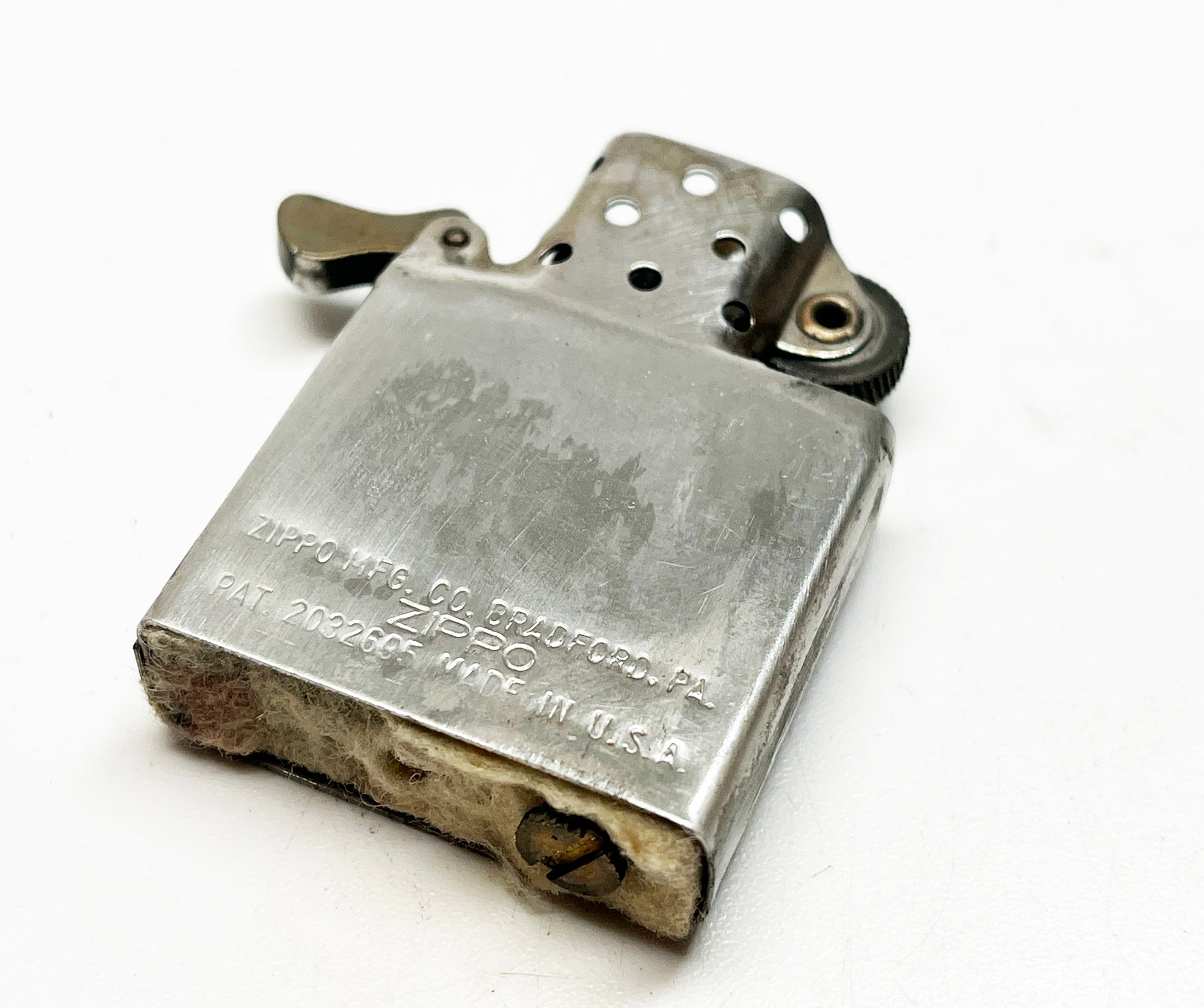 1951 - 1952 Zippo Lighter with Black Candy Stripe Box and