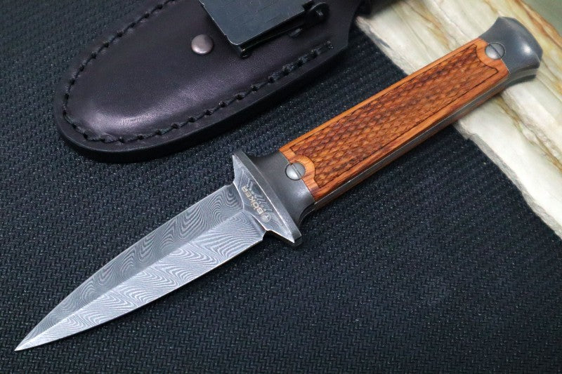 Boker P08-Damascus - Rosewood Wood Handle / Chad Nichols Boomerang