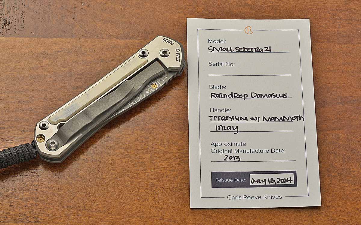 Small Sebenza 21 Mammoth Ivory Inlays Devin Thomas Raindrop
