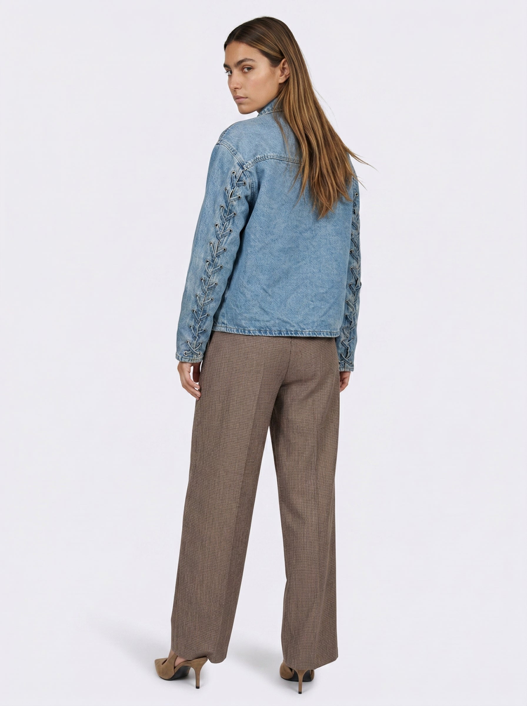 Kenzie lace denim shirt - Medium blue denim