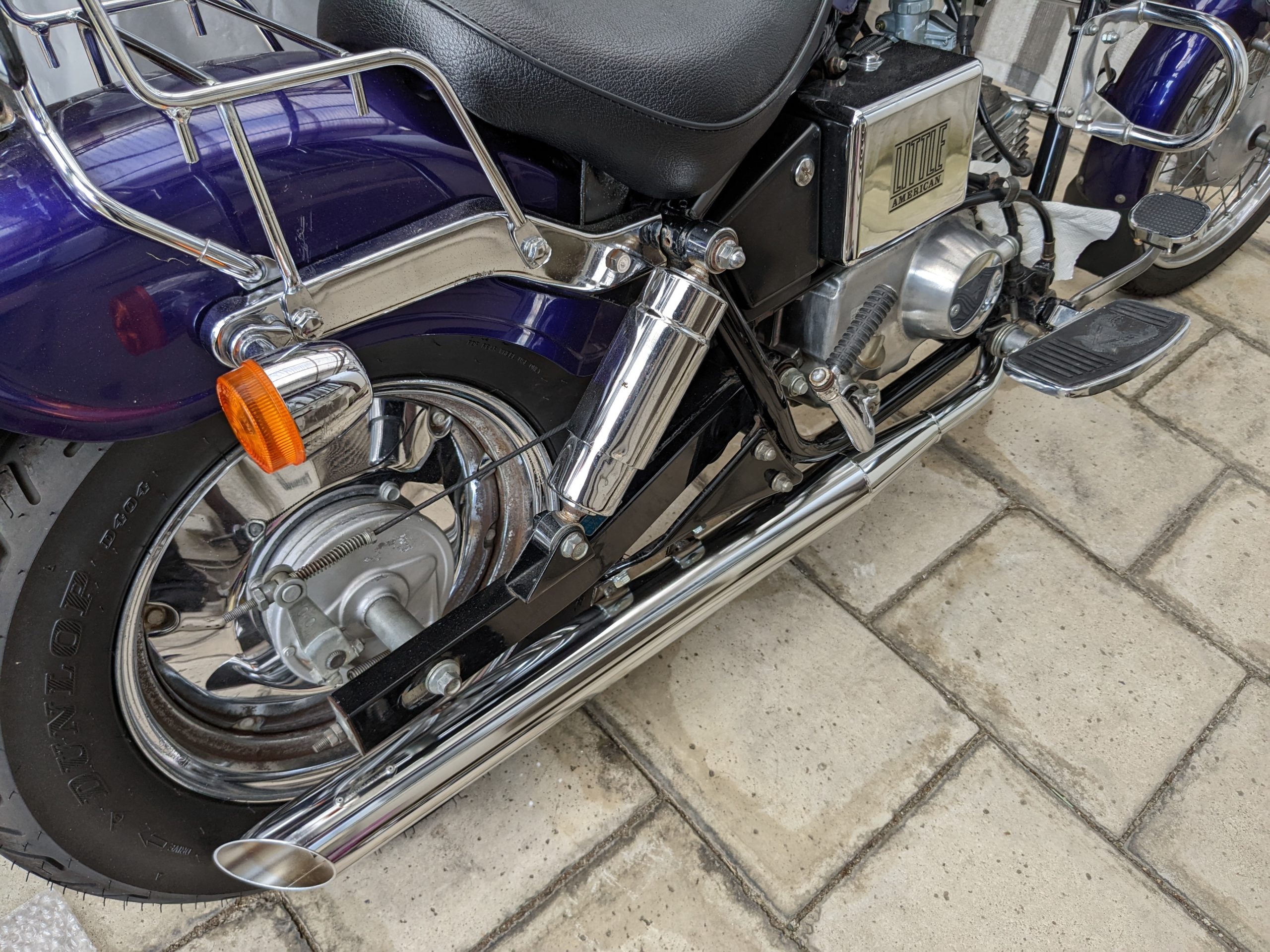 ジャズ50の【マフラー交換】キタコ製スラッシュカットマフラーを装着