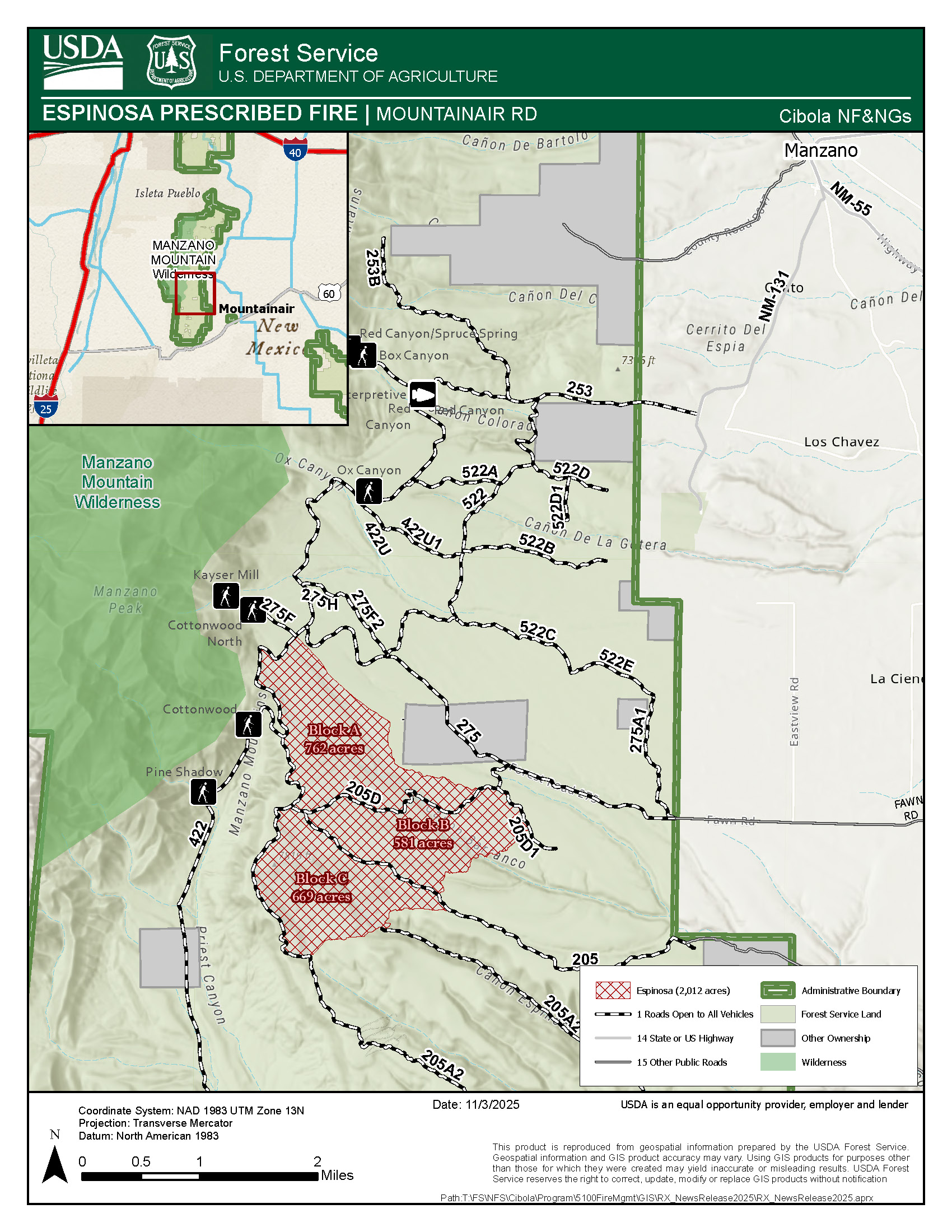 Mountainair Ranger District Prepares for Prescribed Fire as early