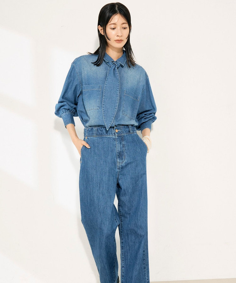 デニム2WAYボウタイシャツ（4-0021-5-21-014）｜fredy emue(フレディ