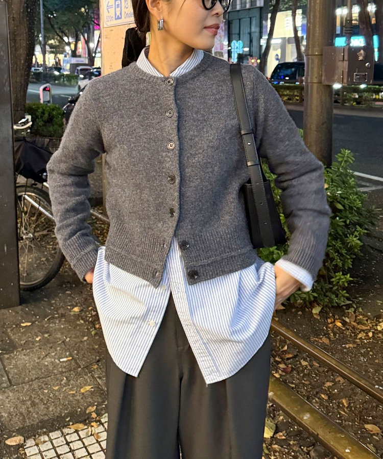 CASHMILE WOOL カーディガン（4-0021-6-22-001）｜fredy emue(フレディ