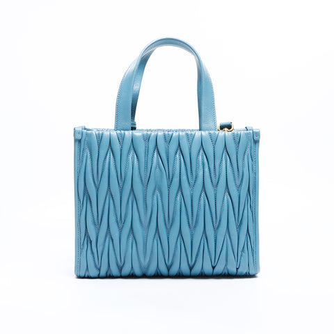 ミュウ ミュウ Miu Miu マテラッセ 2way ショルダーバッグ ブルー