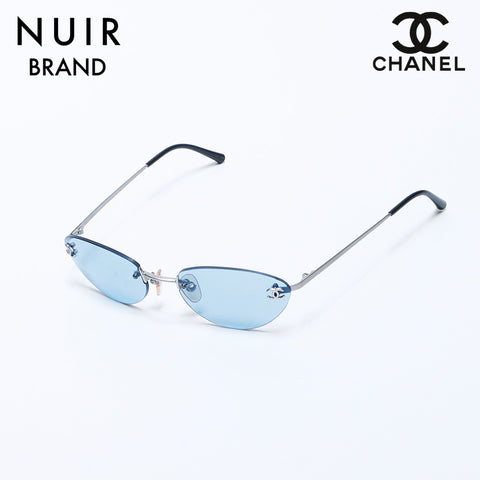Chanel CHANEL Rimless Coco Mark Sunglasses Blue WS11234 – NUIR VINTAGE