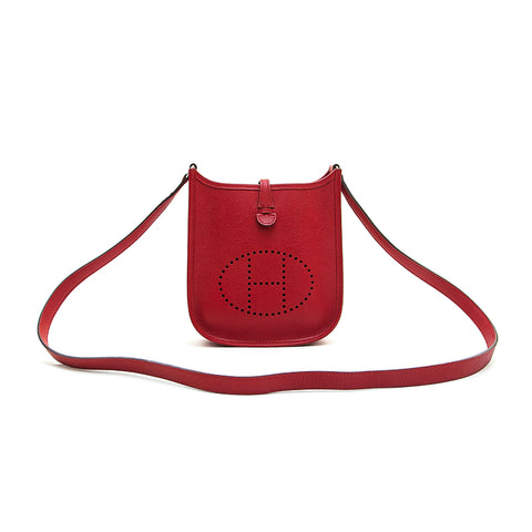 エルメス HERMES エブリン TPM ショルダーバッグ □H刻印 レッド
