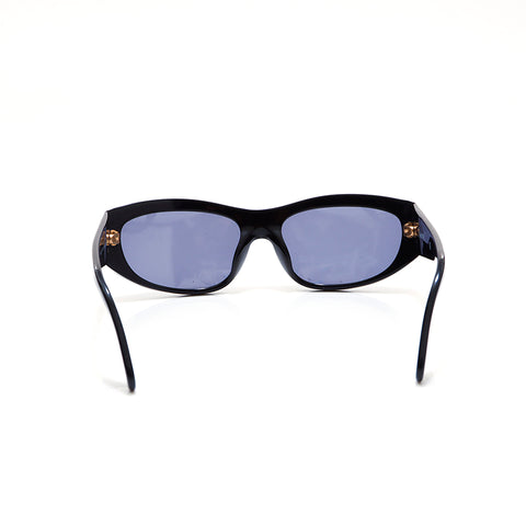 Chanel Coco Mark Sunglasses Y2K Blue Lens Sunglasses Black WS4537
