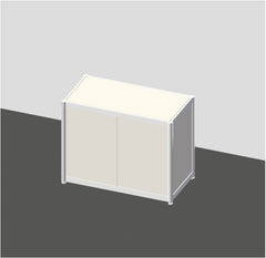 システム展示台（収納棚付き）白 – OCTANORM