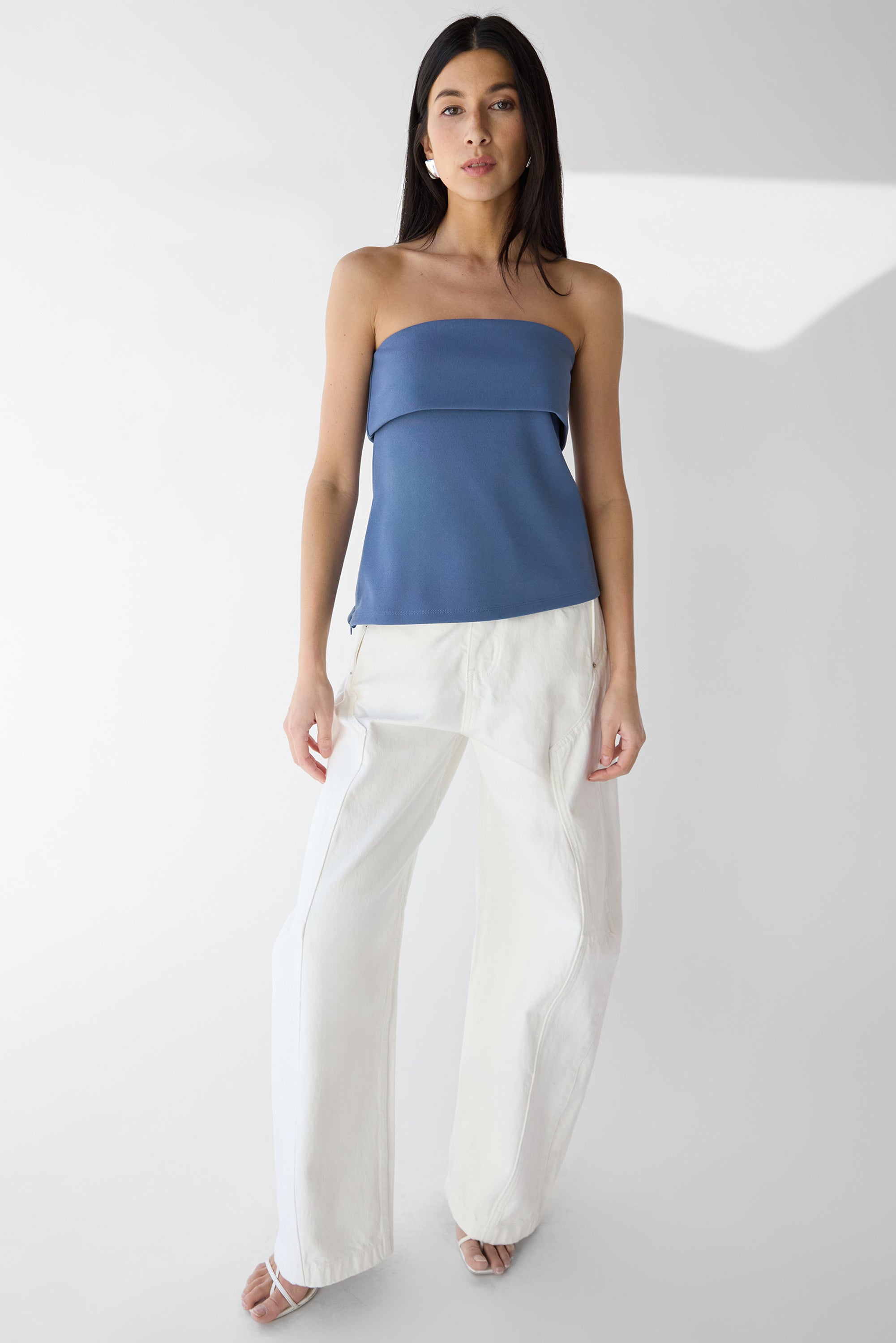 Tube Top with Fold-Over Detail | OAK + FORT – OAK + FORT USA