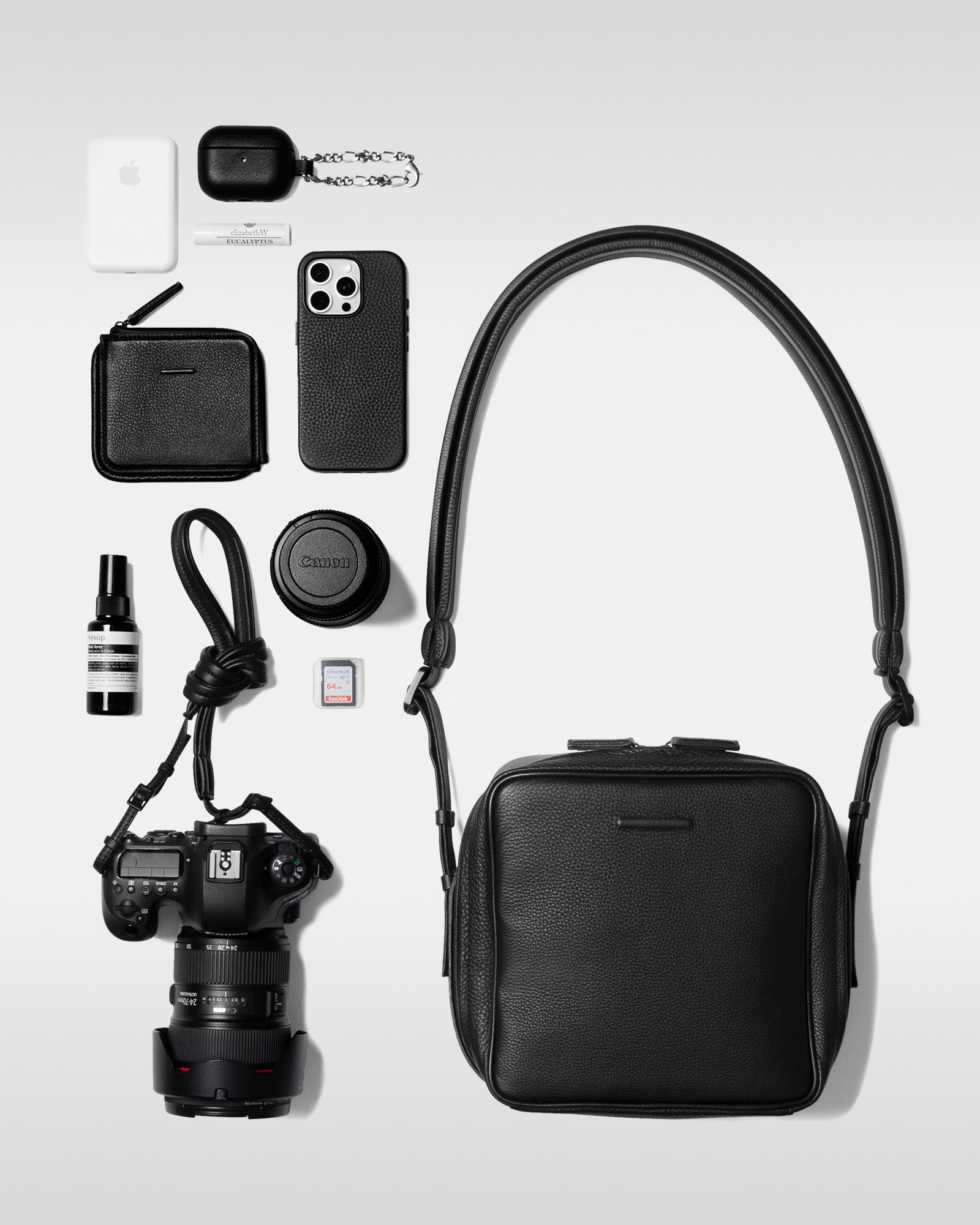 ウィークエンドショルダーカメラバッグ ラージ - レザーショルダー