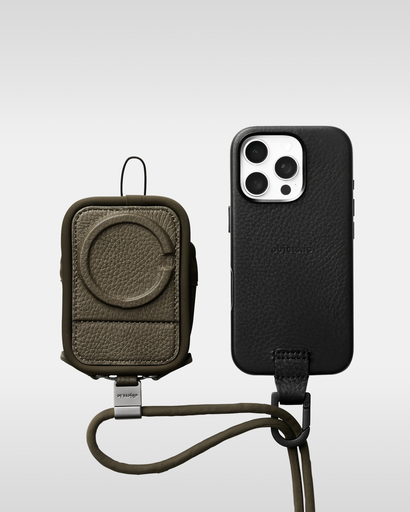 iPhone 17 / 16 / 15対応 レザーケースセット｜着脱ストラップ付き