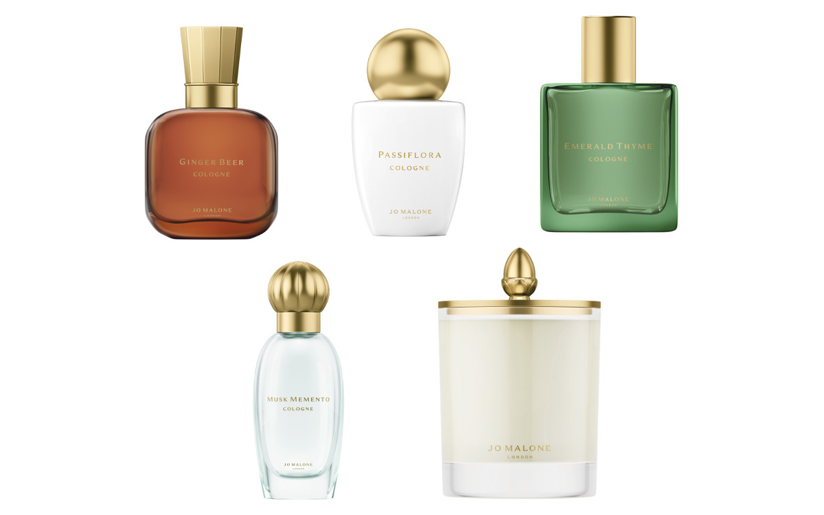 5つの香りをアンティーク風容器に詰めたコロン＆キャンドル、ジョー