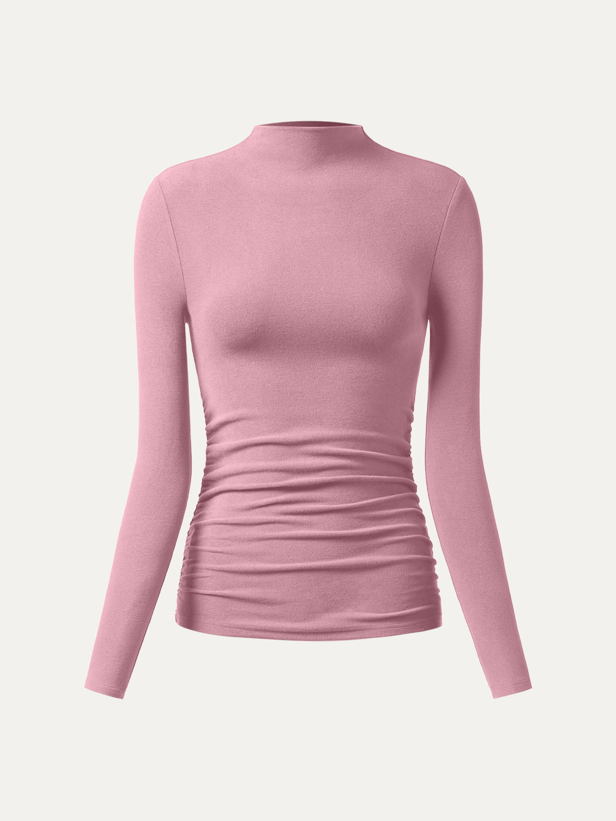 Ogl Eco-Mousse® Thermal Ruched Sides Tuckable Mockneck Top – OGLmove
