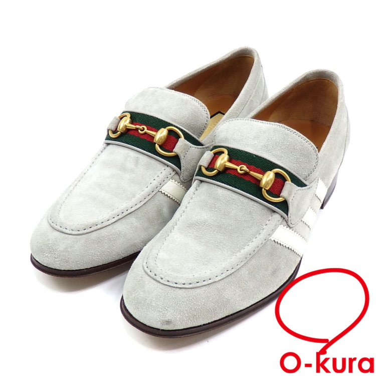 中古】 グッチ × アディダス ホースビット ローファー メンズ スエード