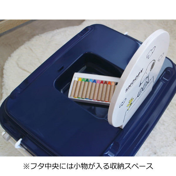 スヌーピー おもちゃ箱 キャスター付き (ベージュ/バス)