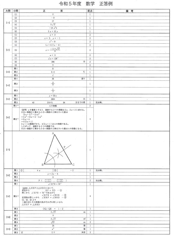 数学】沖縄県立高校入試の問題と解答2023年度 | 沖縄タイムス＋プラス