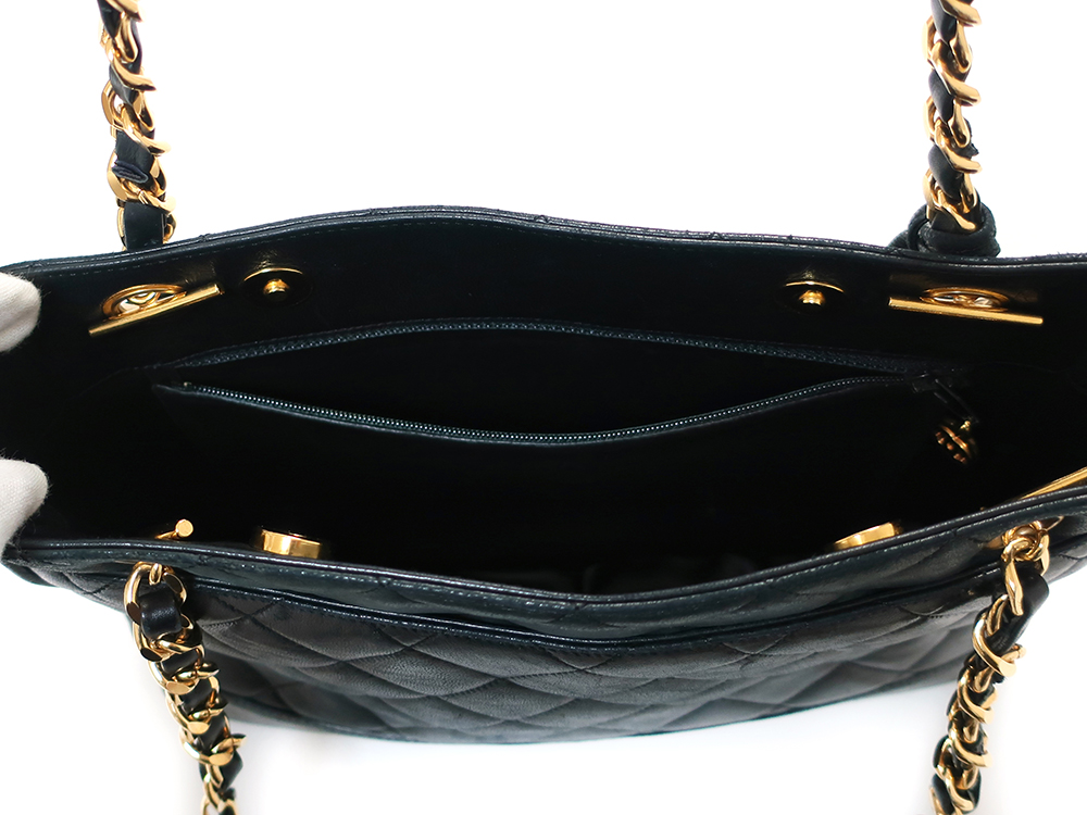 シャネル マトラッセ チェーンショルダー トートバッグ ブラック