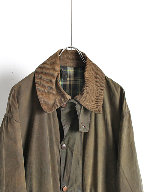 VINTAGE】82～87s 2WARRANT REPROOF Barbour『BORDER』OLIVE 