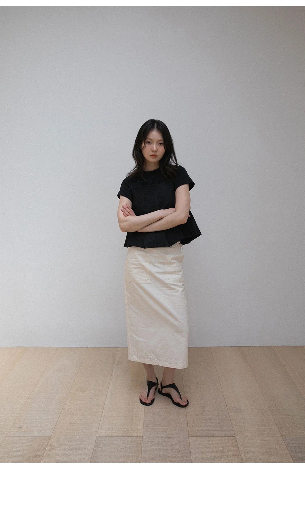 pleated cami top | OHOTORO