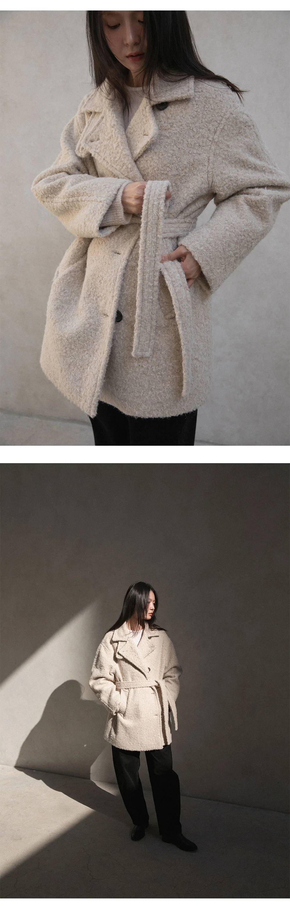 boucle 2way half coat | OHOTORO