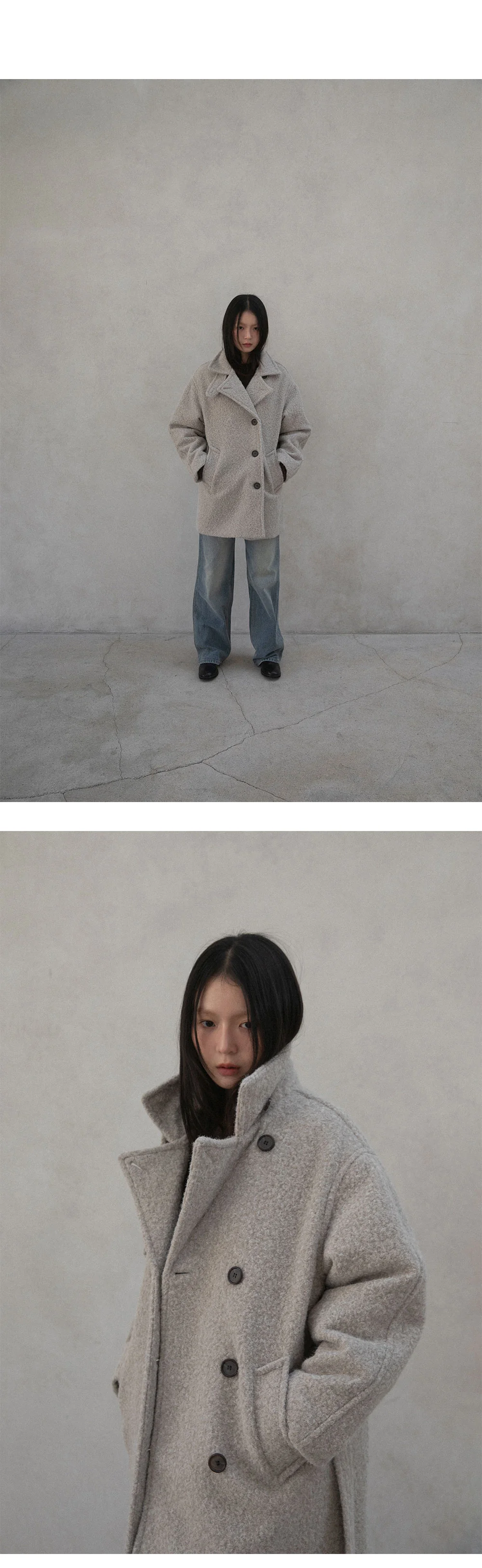 boucle 2way half coat | OHOTORO