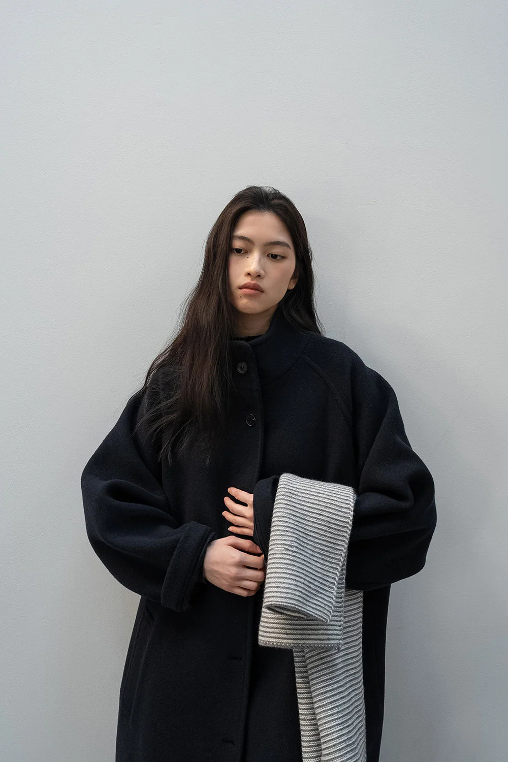 drop wool coat | OHOTORO