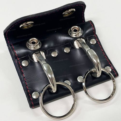 未使用 BACKLASH フリンジ付きレザー キーホルダー ブラック