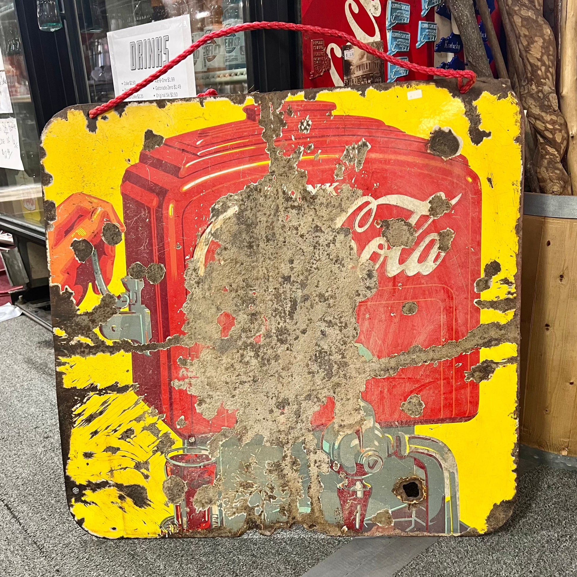 Coca Cola Sign Porcelain 1940's Era 2 sided – The Olde General Store